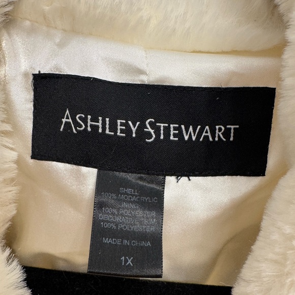 Ashley Stewart Cream Faux Fur Coat - Picture 3 of 3